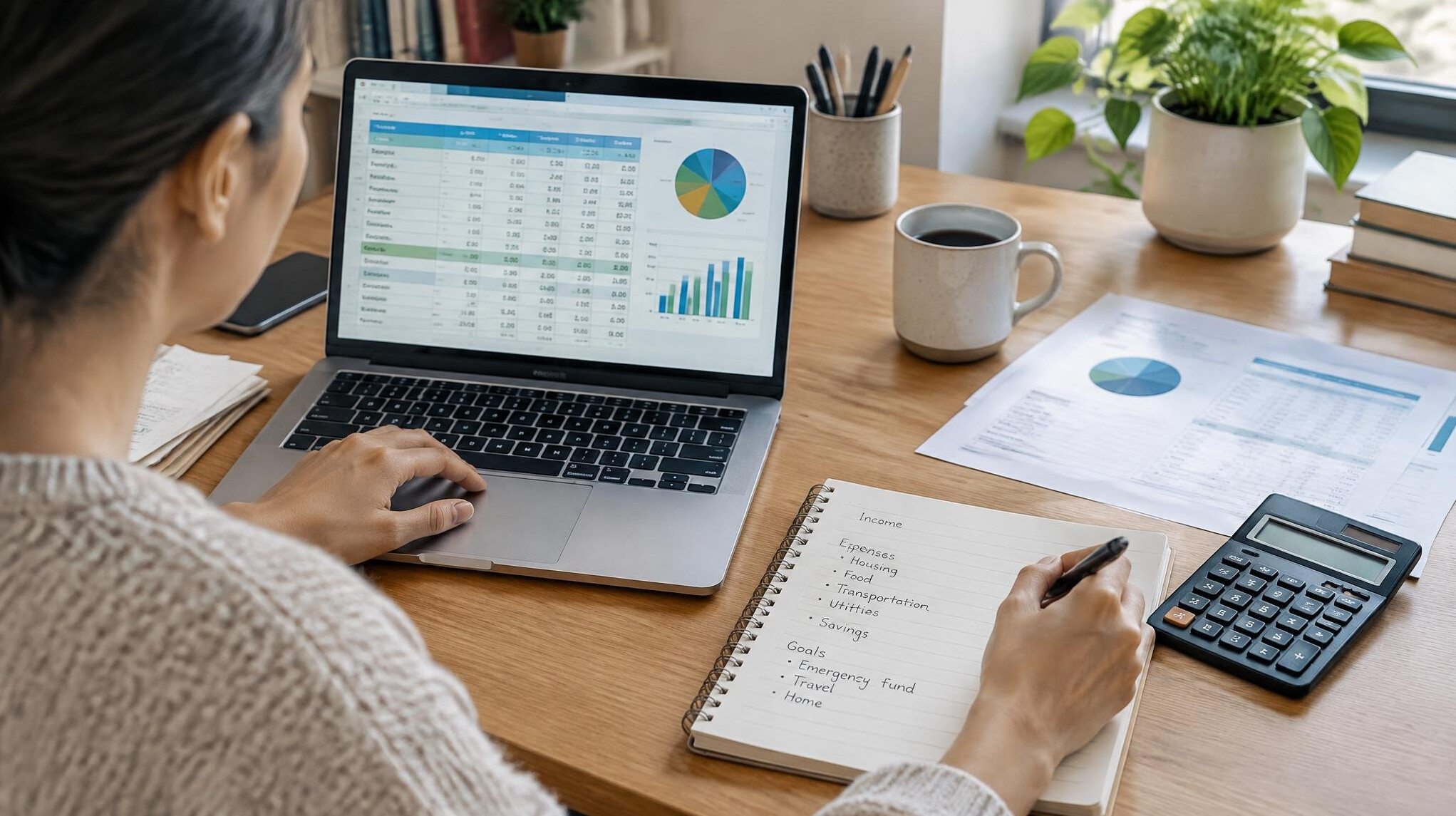 person reviewing budget spreadsheet