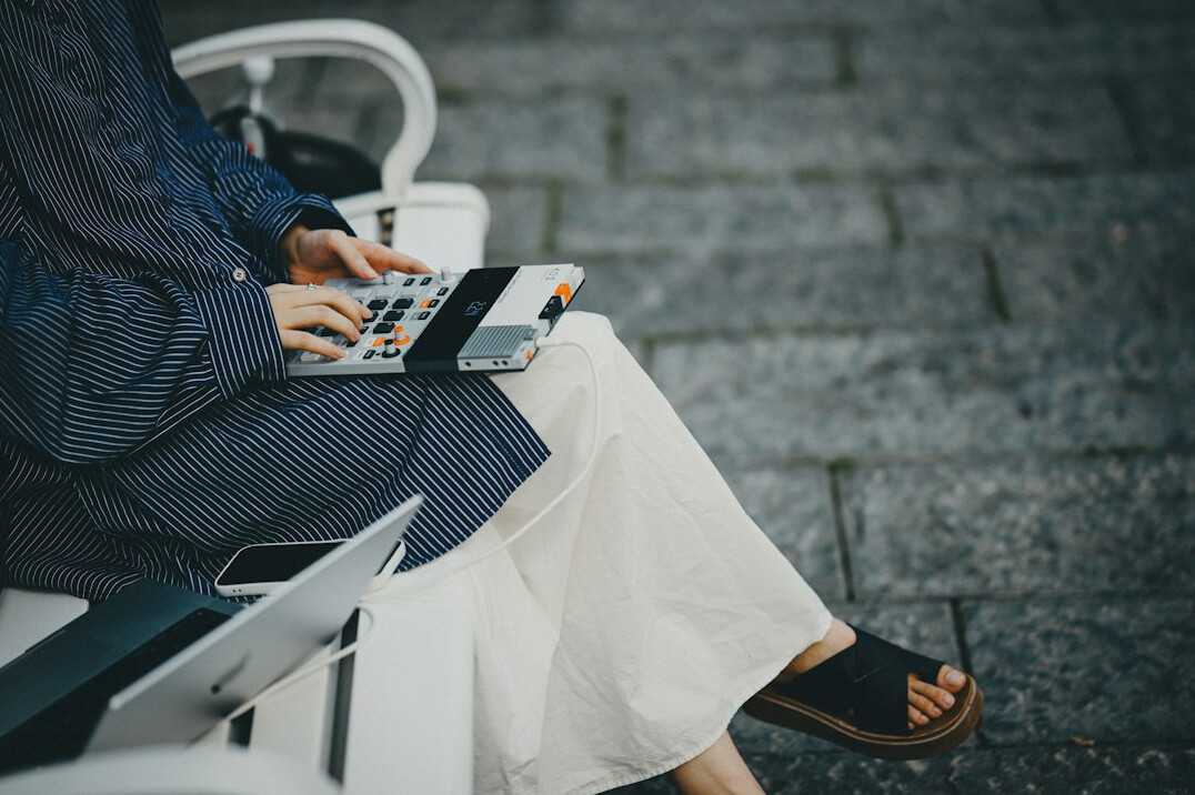 person using financial calculator