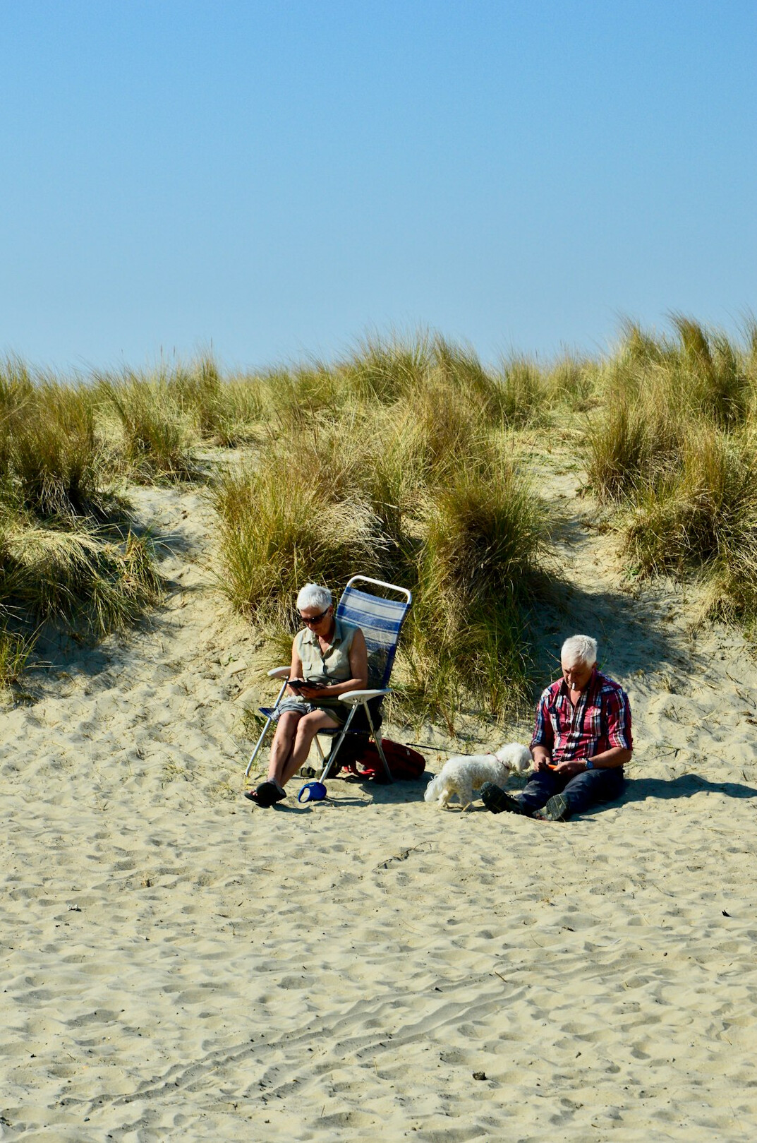 retirement couple on beach